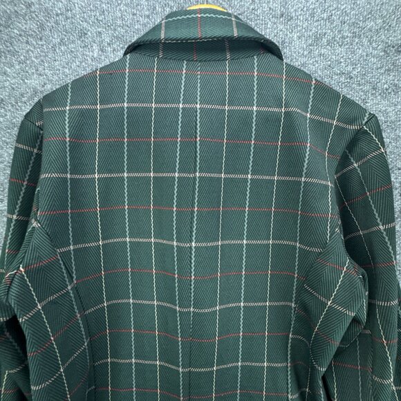 Avec‎ Les Filles Blazer Medium Green Plaid Academia Preppy Lightweight Relaxed - Picture 7 of 14